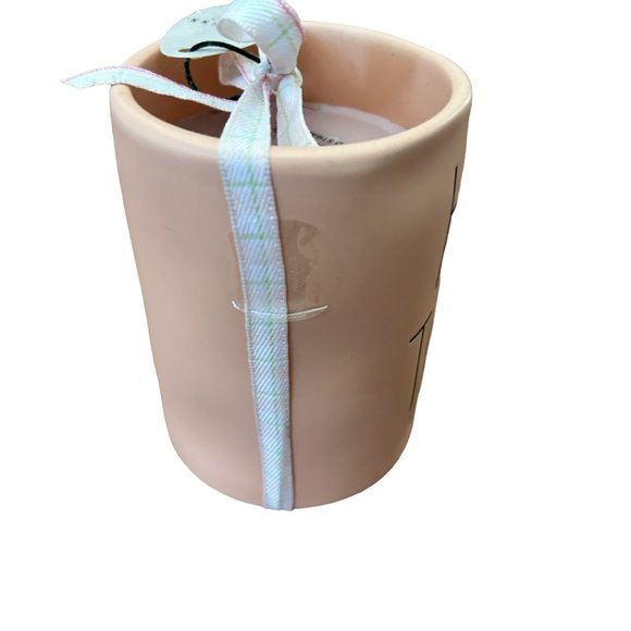 Rae Dunn NWT Peachy Pink Hop To It Candle with Bunny - Picture 4 of 6